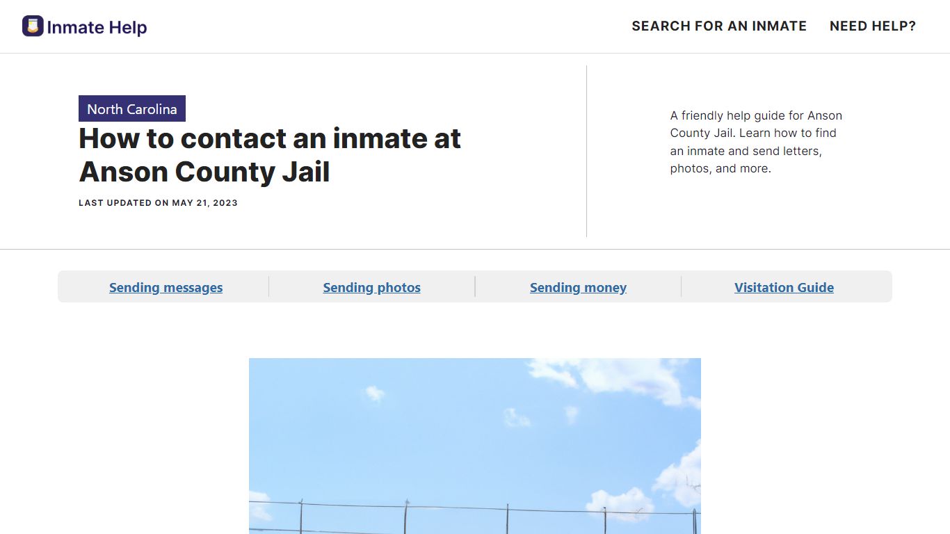 How to contact an inmate at Anson County Jail - Inmate Help